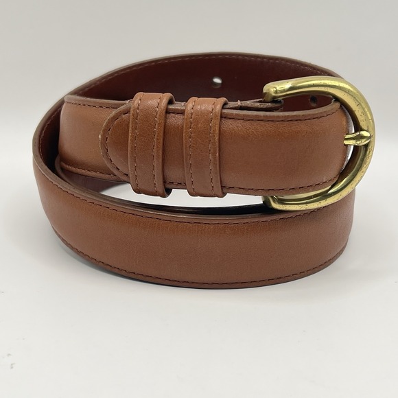 Coach Accessories - VTG Coach 8400 Glove Tanned Cowhide Belt Large British Tan Cognac Brass Buckle